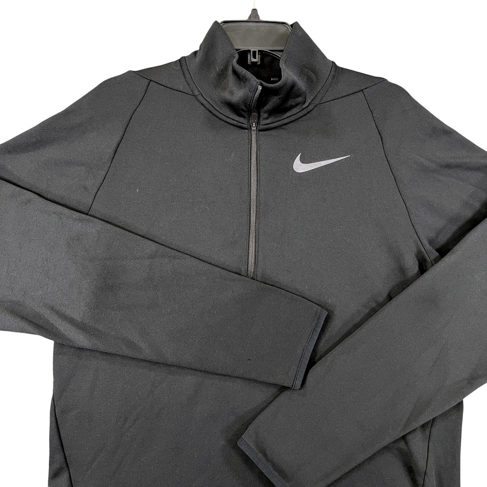Nike Dri-FIT Quarter Zip Cold Weather Pullover Mens S Black Fleece Training Top